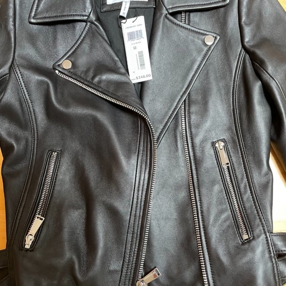 NWT BCBG Black Leather Jacket XS - Picture 4 of 6